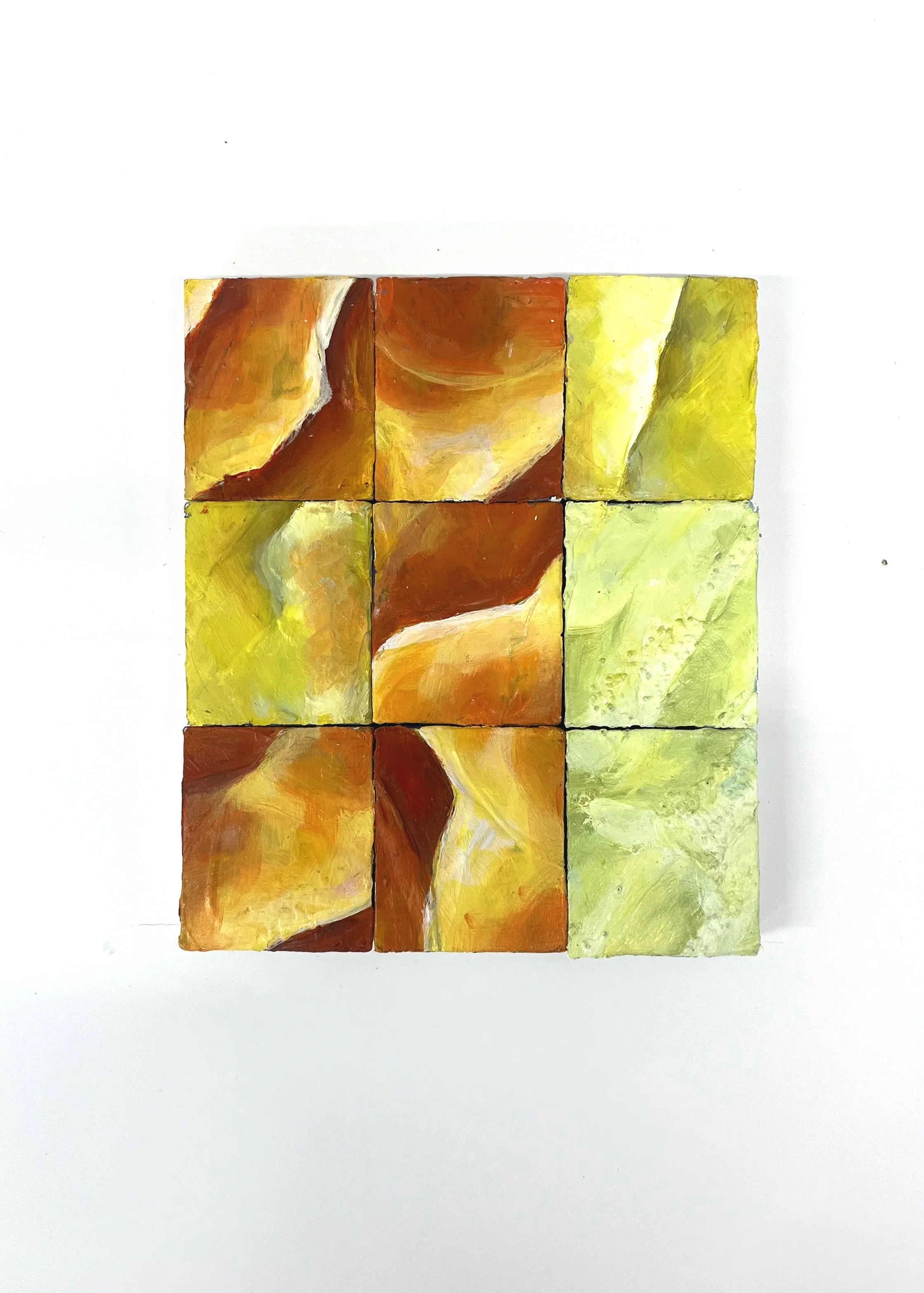 Floral Tiles - Variation 6, mixed media, 15x18cm, 2026