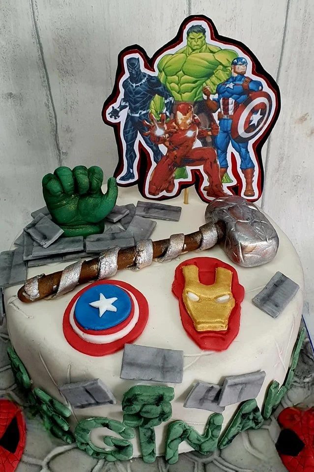 childs avengers birthday cake Merely Janes Cakes