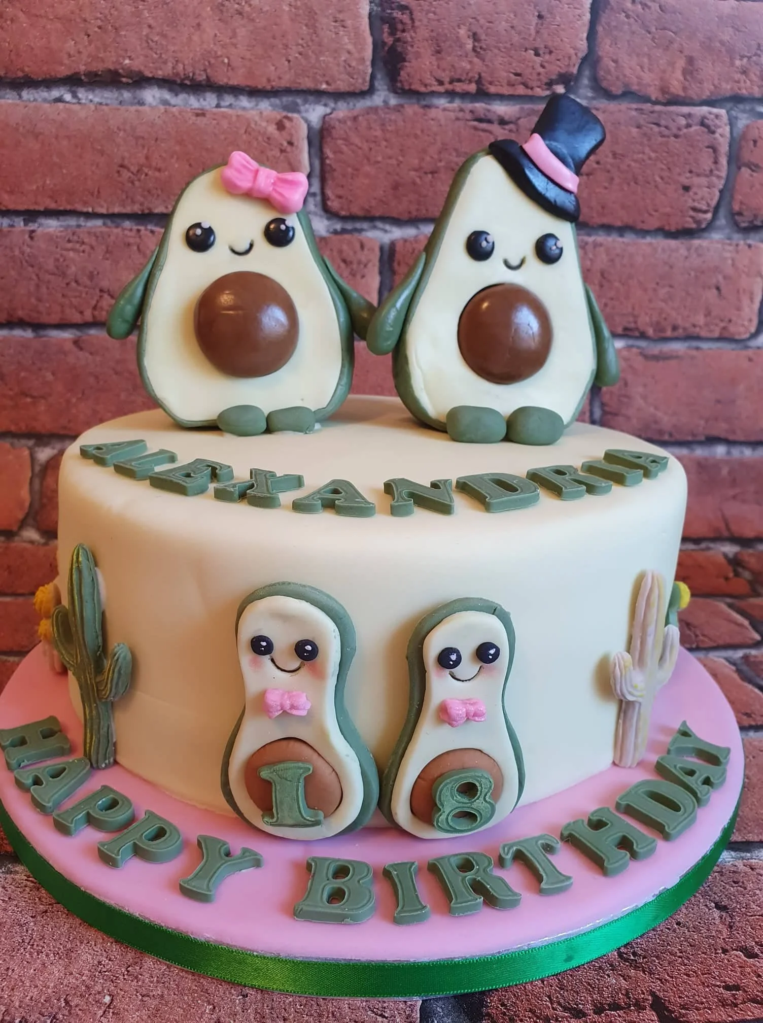 Avocado themed birthday cake custom merely janes cakes margate