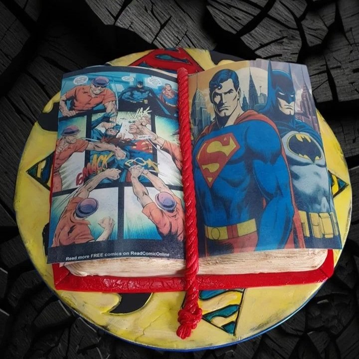 comic book DC children's birthday cake Merely Janes Cakes
