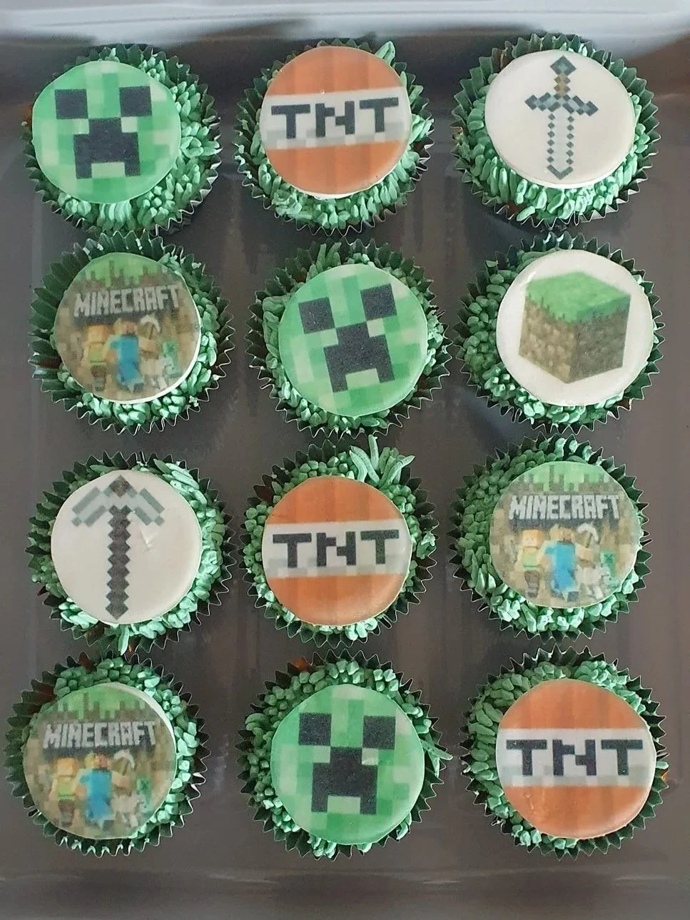 Mine craft childrens party custom cupcakes Merely Jane's Cakes Margate