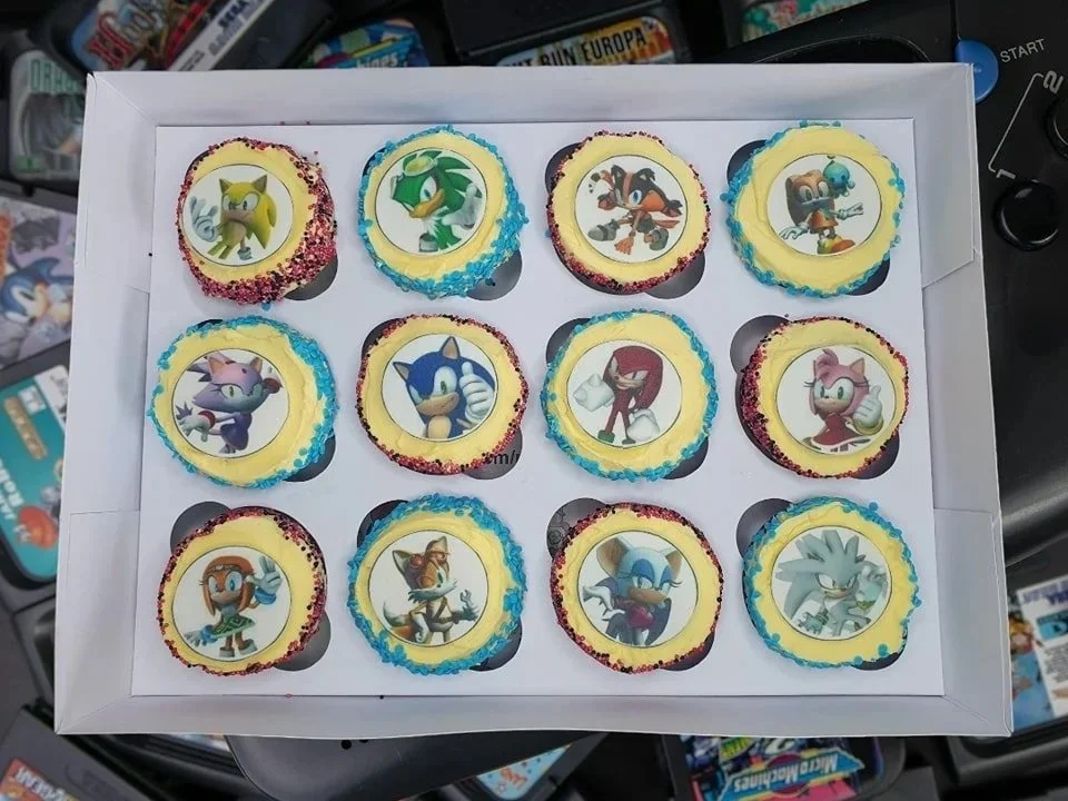 Sonic the Hedgehog custom cupcakes Merely Jane's Cakes Margate
