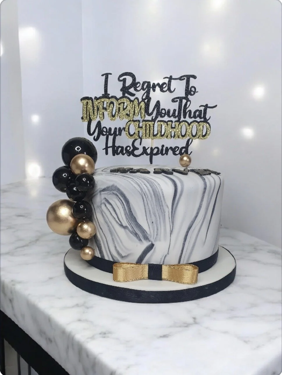 comedy marble birthday cake Merely Janes Cakes