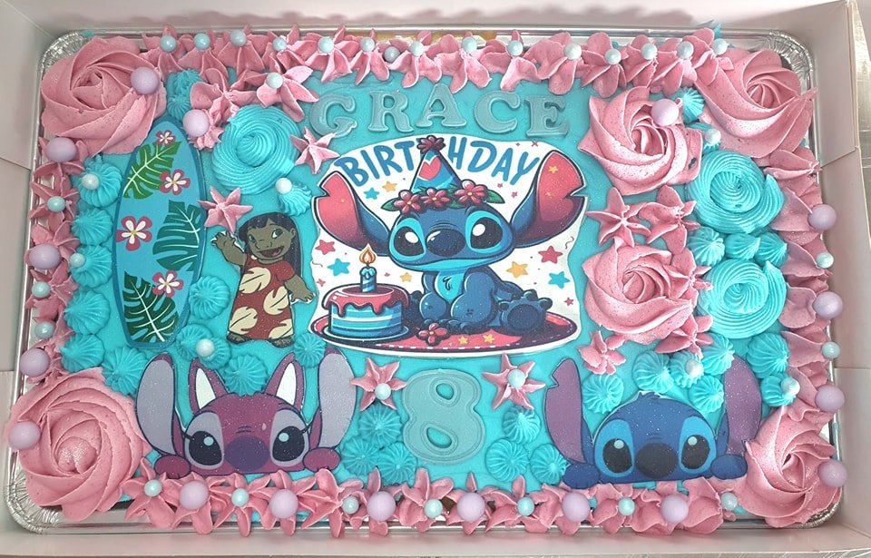 Lilo and Stitch tray birthday cake Merely Janes Cakes