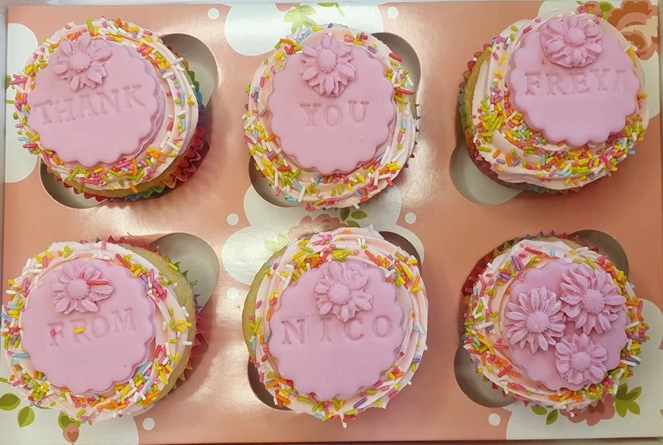 Thank you custom cupcakes Merely Jane's Cakes Margate