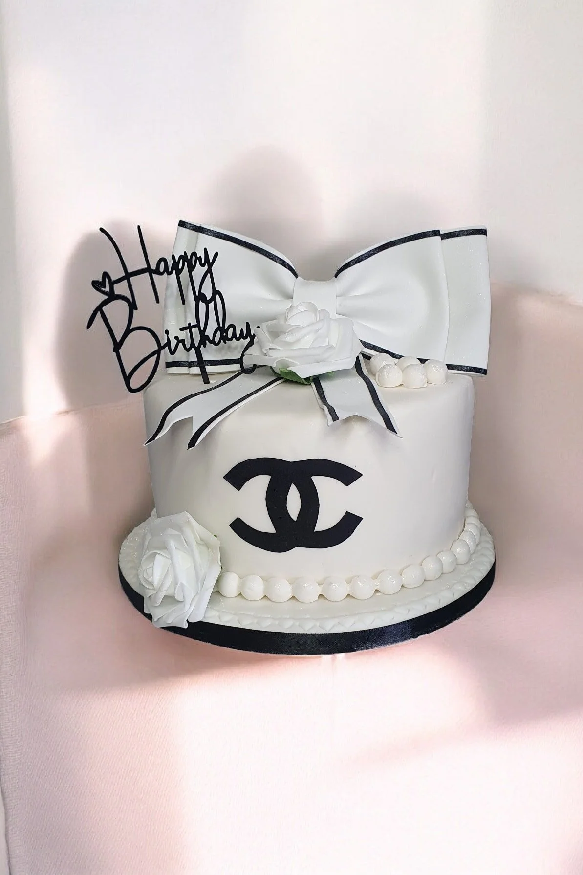 Classy custom made Chanel birthday cake Merely Janes Cakes