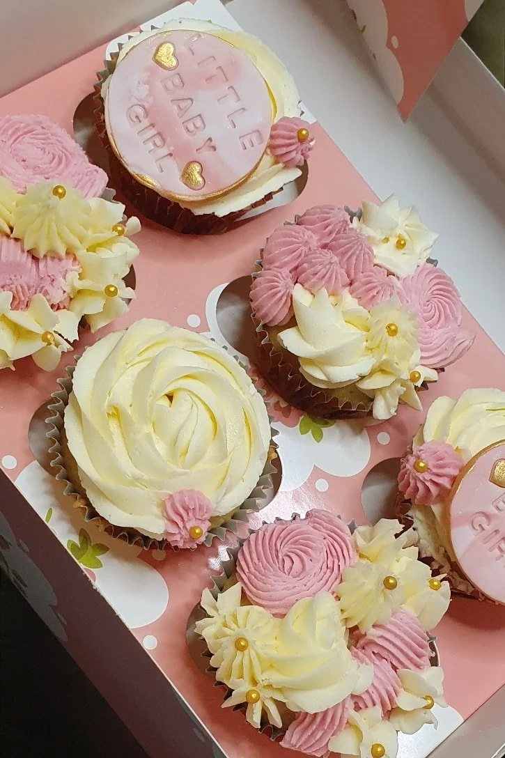 new born baby celebration custom cupcakes Merely Jane's Cakes Margate