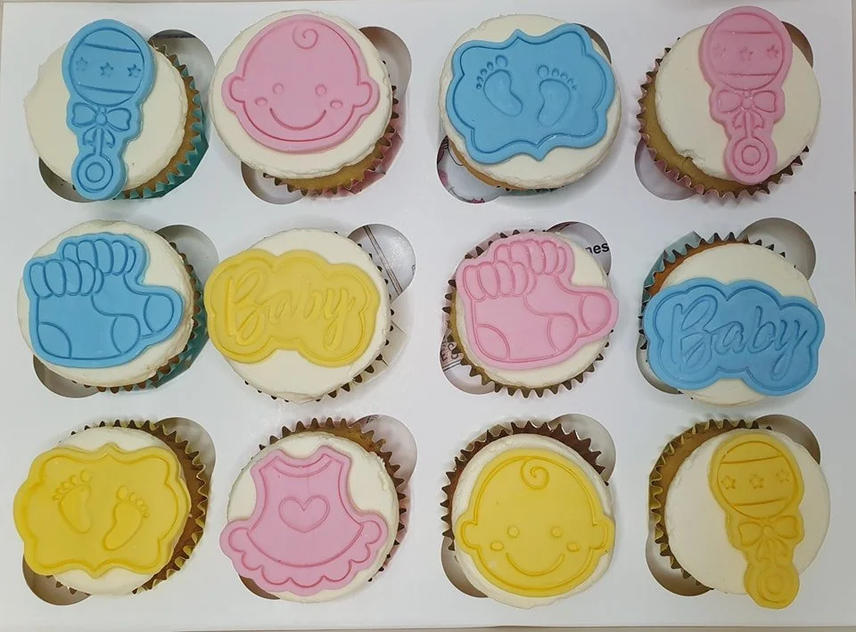gender reveal custom cupcakes Merely Jane's Cakes Margate