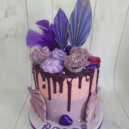 Classy hand decorated birthday cake Merely Janes Cakes