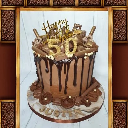 50th chocolate forever birthday cake Merely Janes Cakes