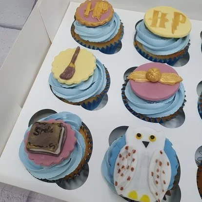 Harry Potter custom cupcakes Merely Jane's Cakes Margate