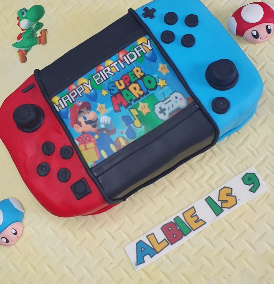 Nintendo Switch children's birthday cake Merely Janes Cakes