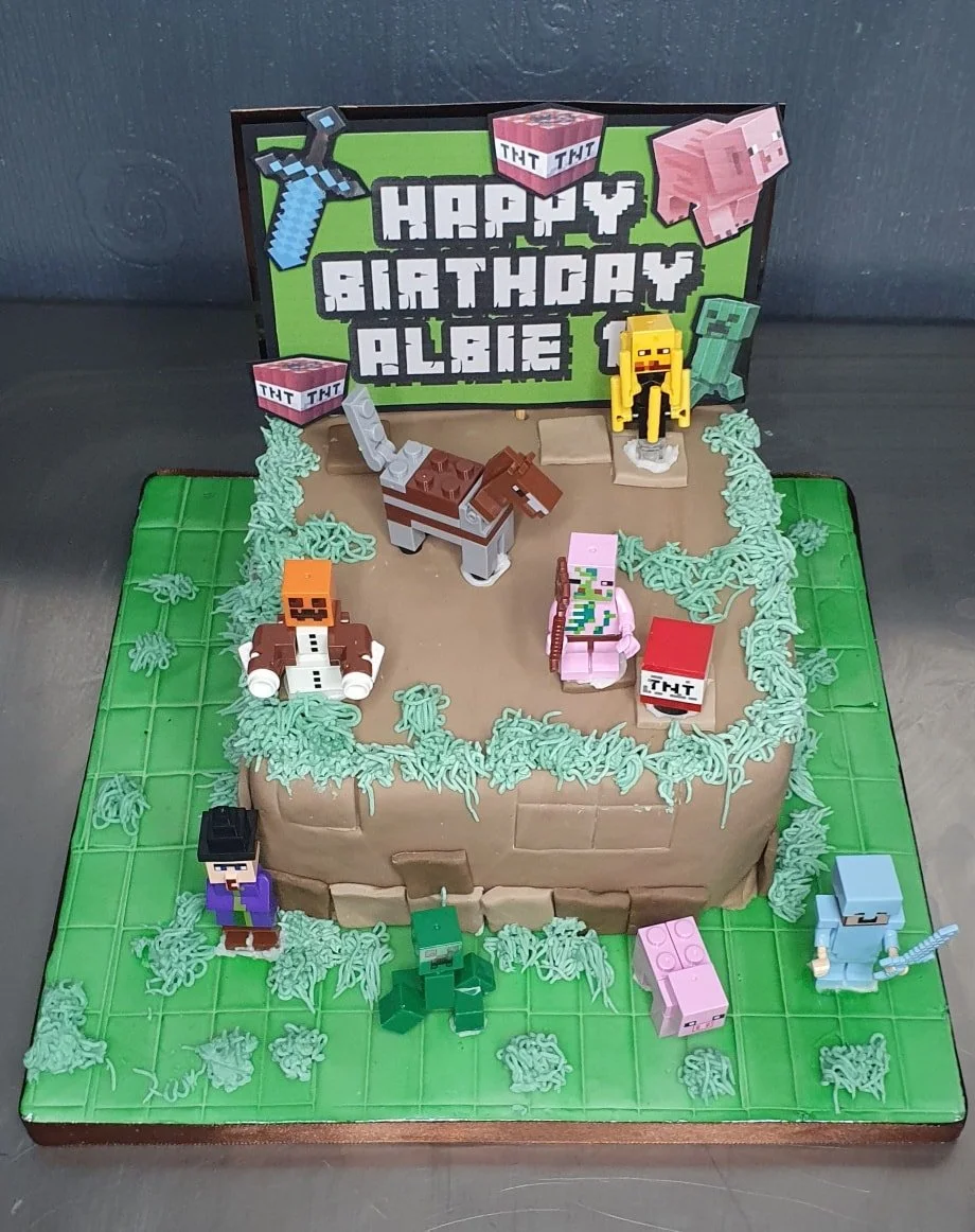 Minecraft children's birthday cake Merely Janes Cakes custom Margate