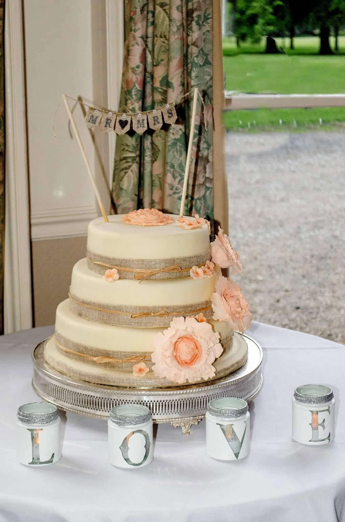 rustic themed 3 tier custom wedding cake margate thanet merely jane's cakes