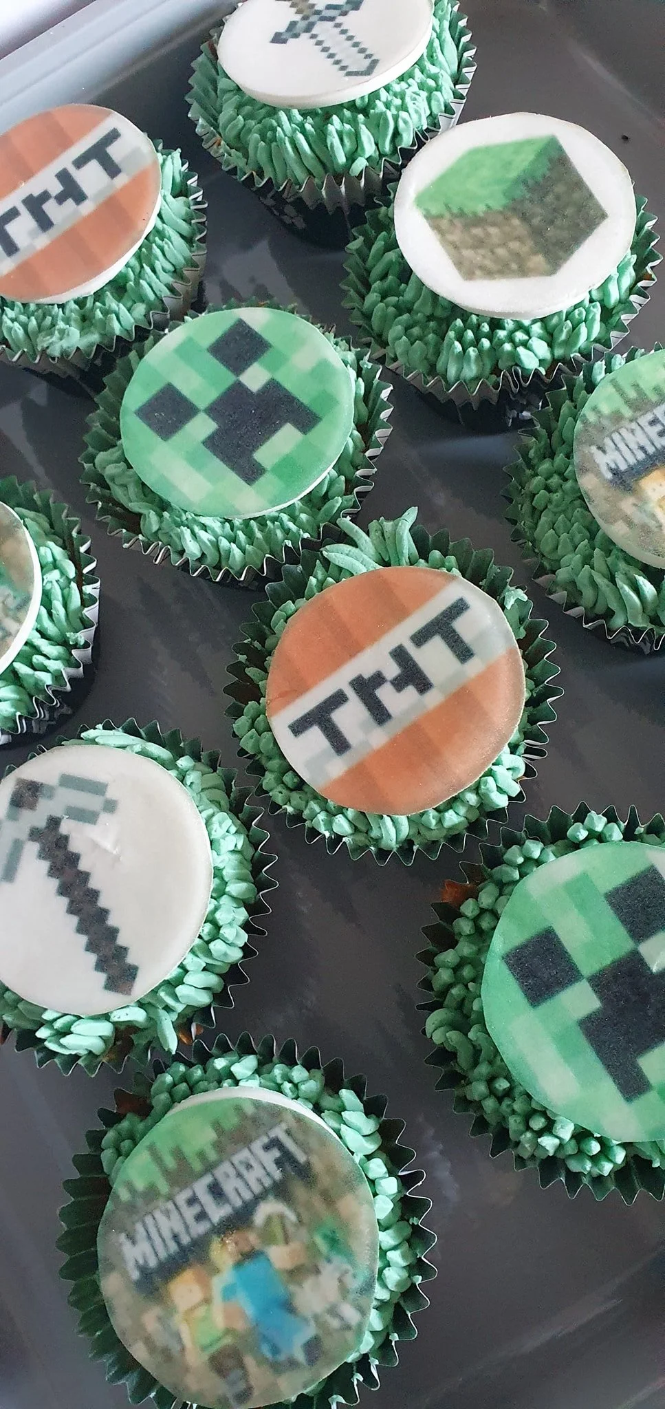 Minecraft kids party custom cupcakes Merely Jane's Cakes Margate