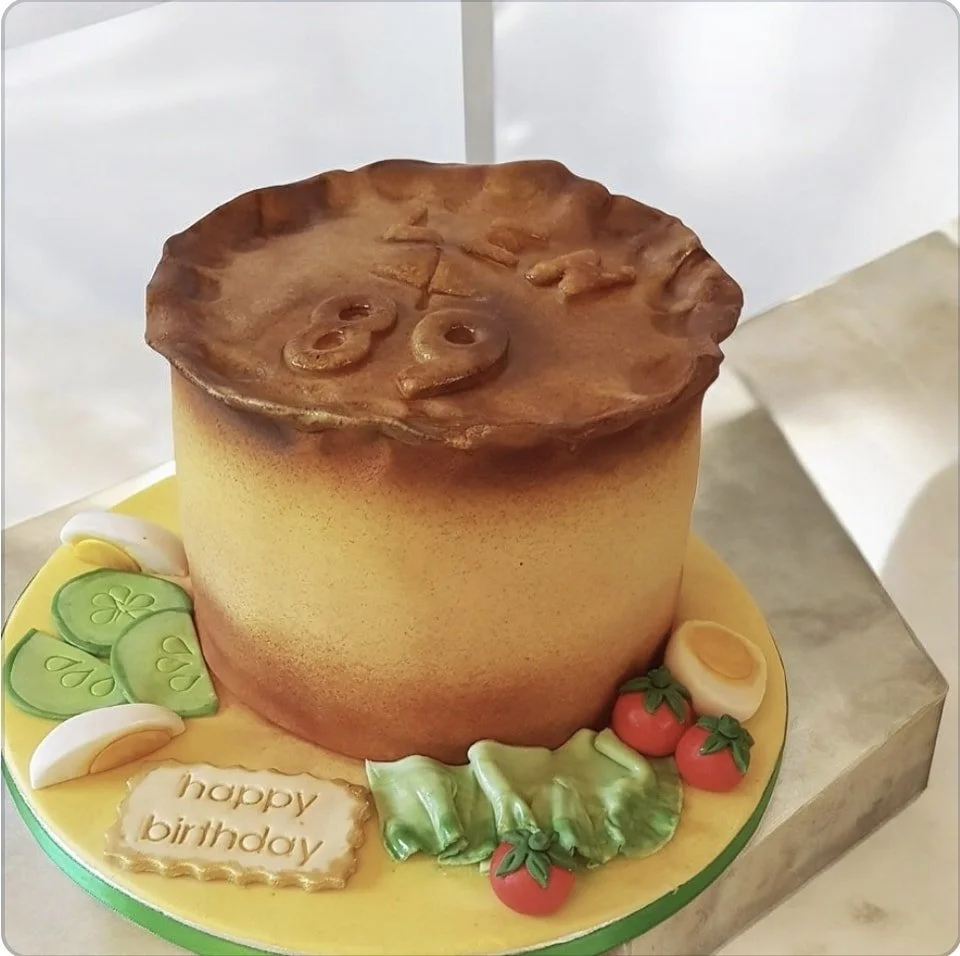 dinner pie 89th birthday custom cake