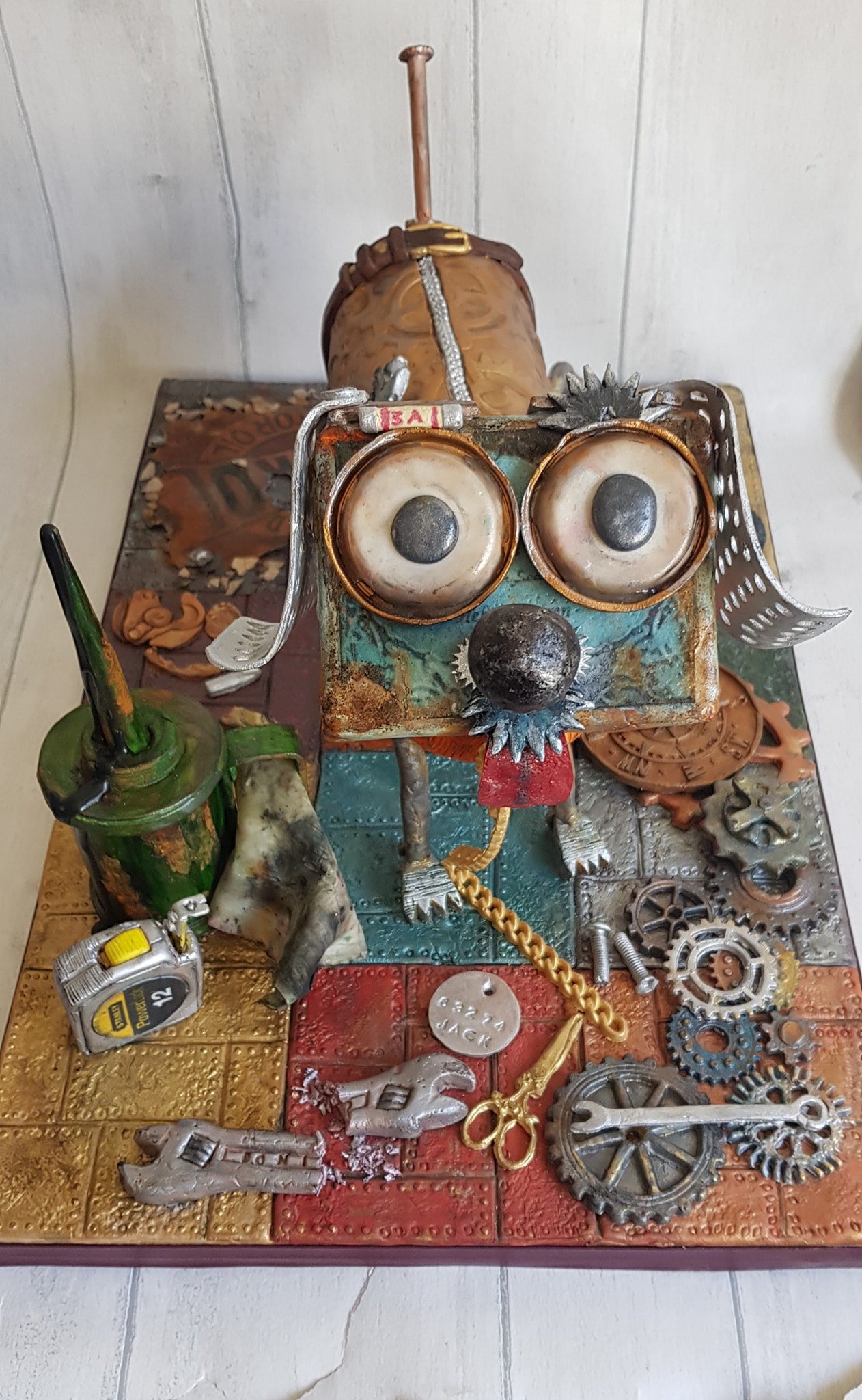 mechanical dog custom cake merely jane's cakes