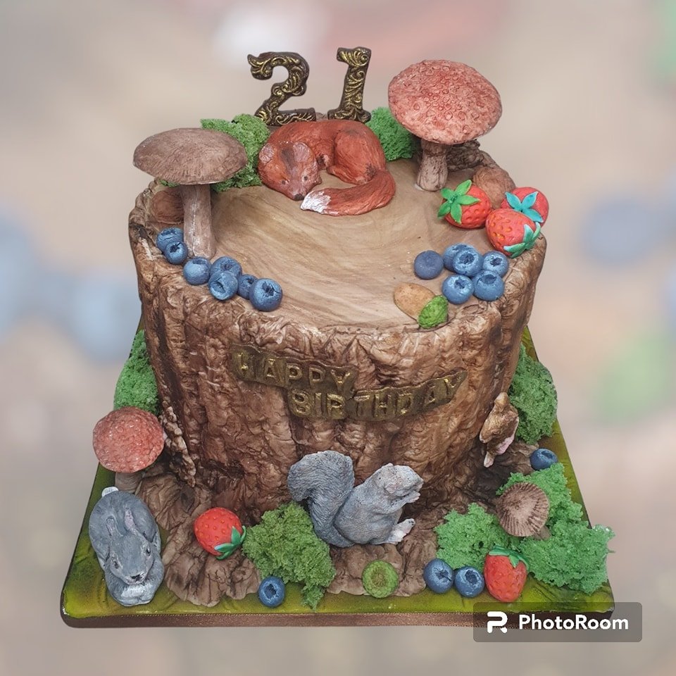 21st birthday mushroom birthday cake Merely Janes Cakes