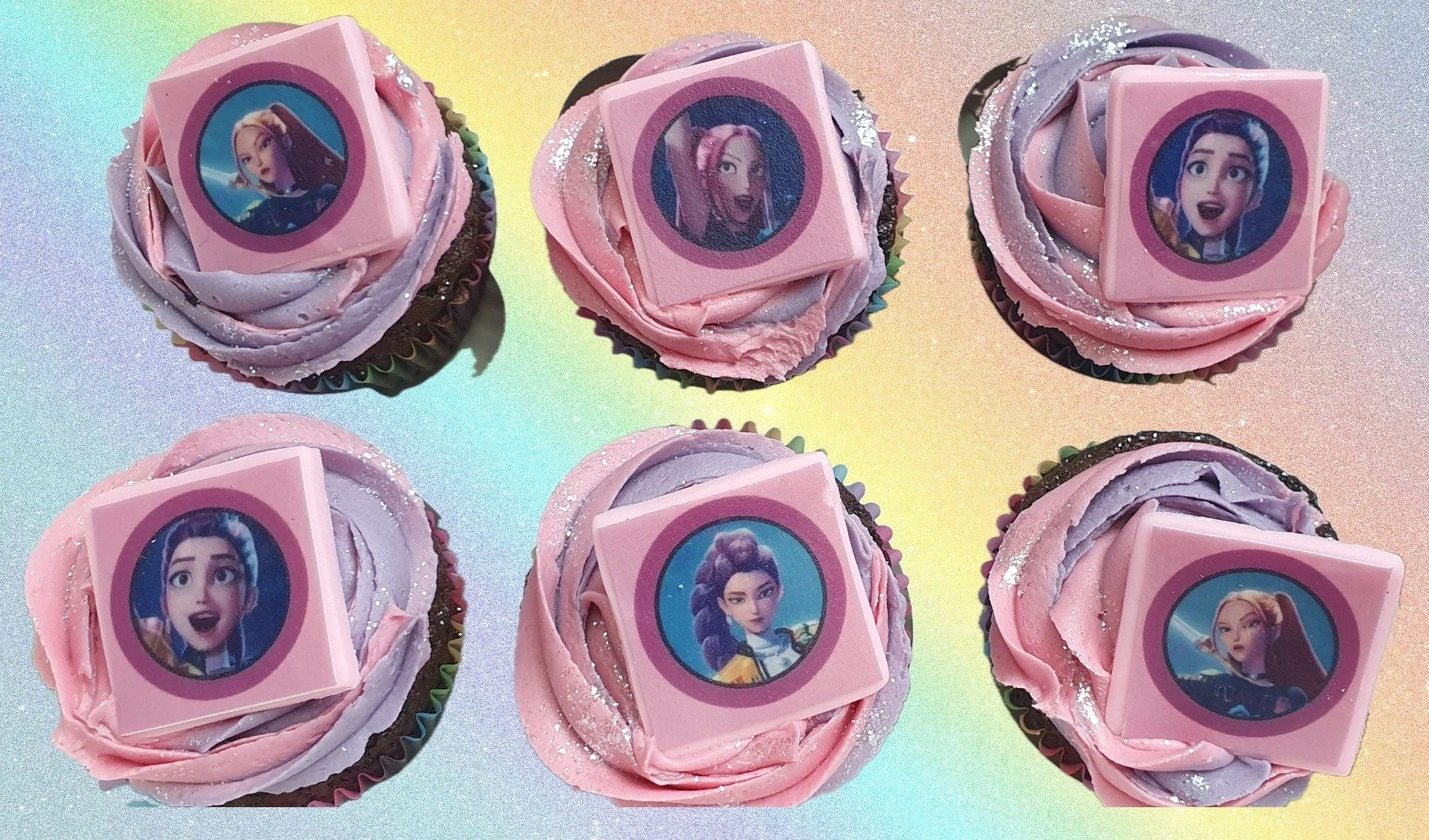 Kpop demon hunters cupcakes custom cupcakes Merely Jane's Cakes Margate
