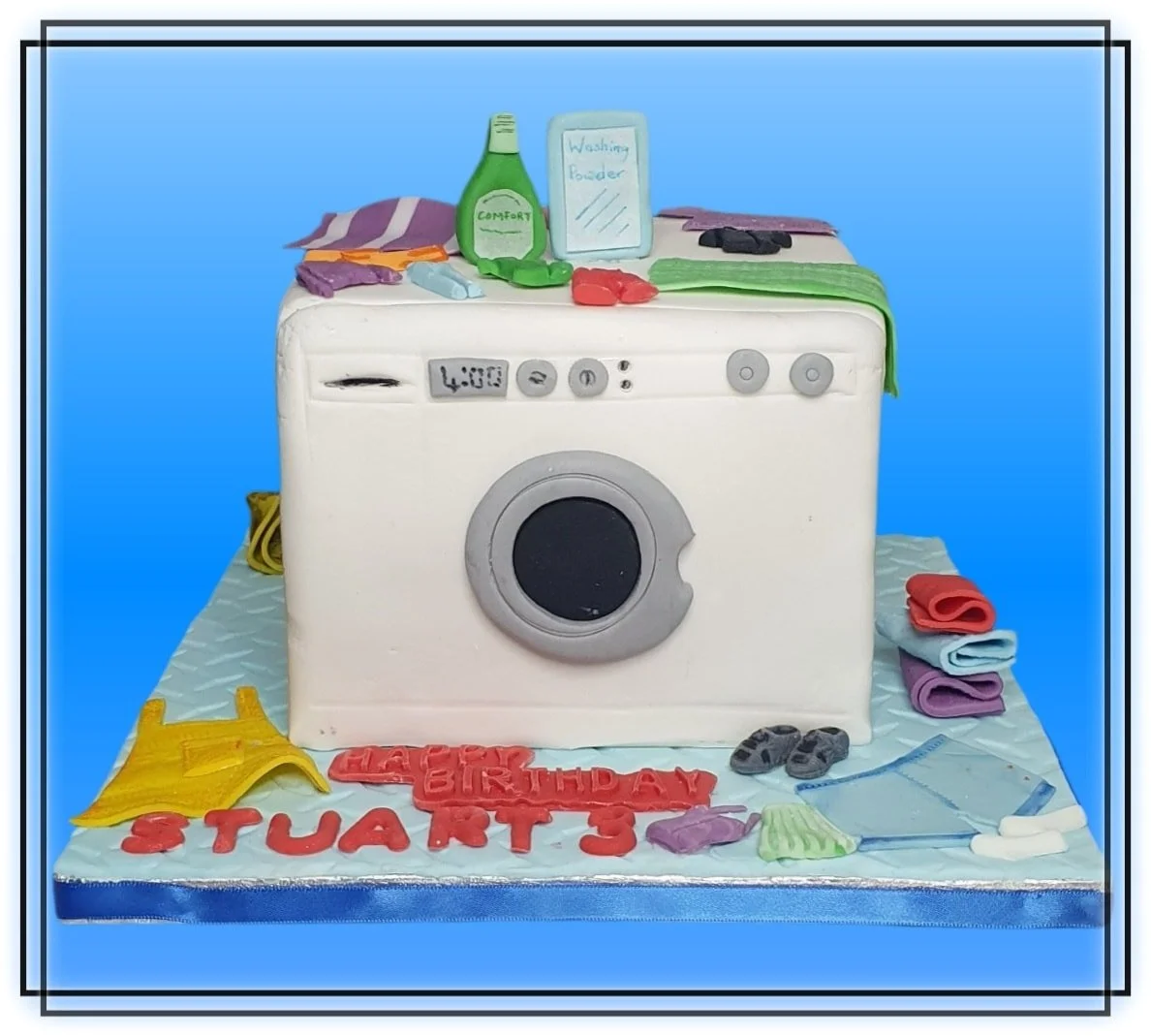 Washing machine custom birthday cake Merely Janes Cakes