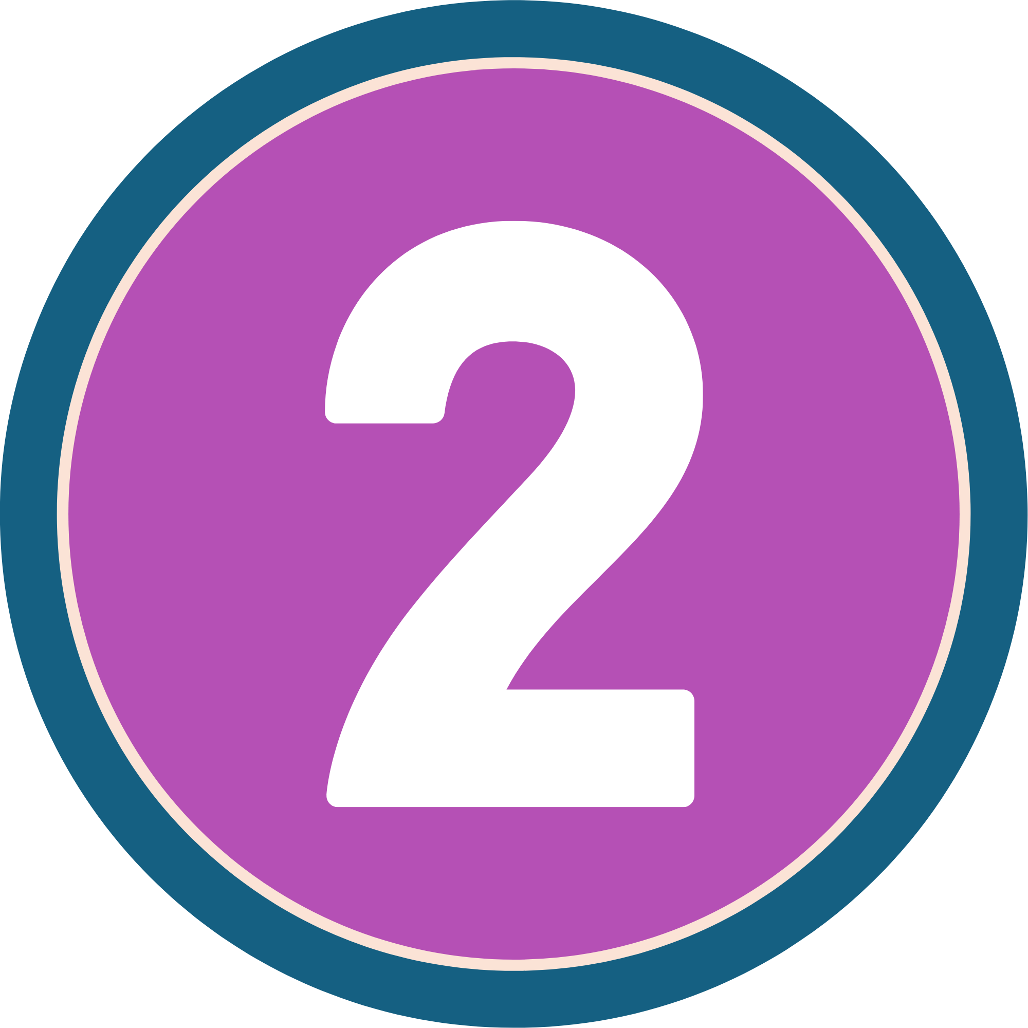 Graphic with purple and teal colors featuring the number 2.