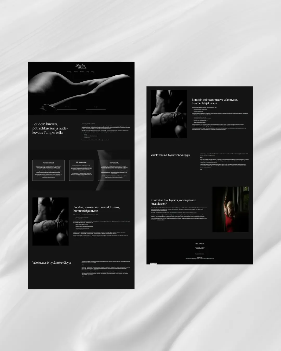 Darker Photos: Squarespace-verkkosivut