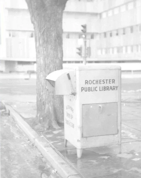 1953 - The first gift from Friends - an outside book return box.