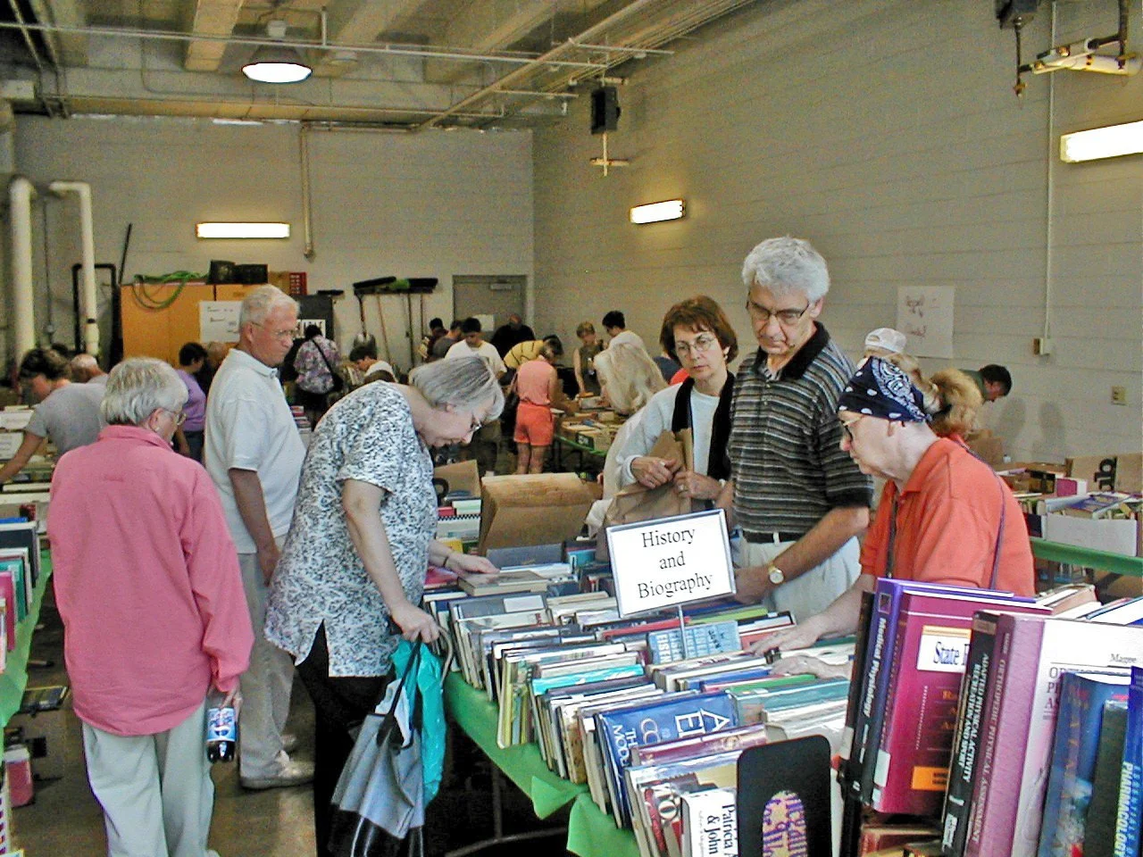 1997 - Large sales are resumed.  They were held in the bookmobile garage for 11 years!