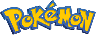 Pokémon logo in colorful block letters.