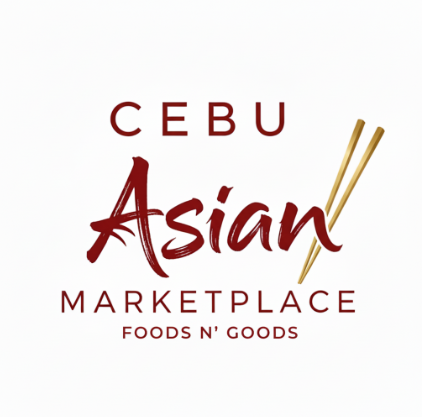 Logo des Cebu Asian Marketplace mit Essstäbchen und Beschreibung