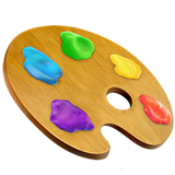 Palette de peinture avec 6 couleurs