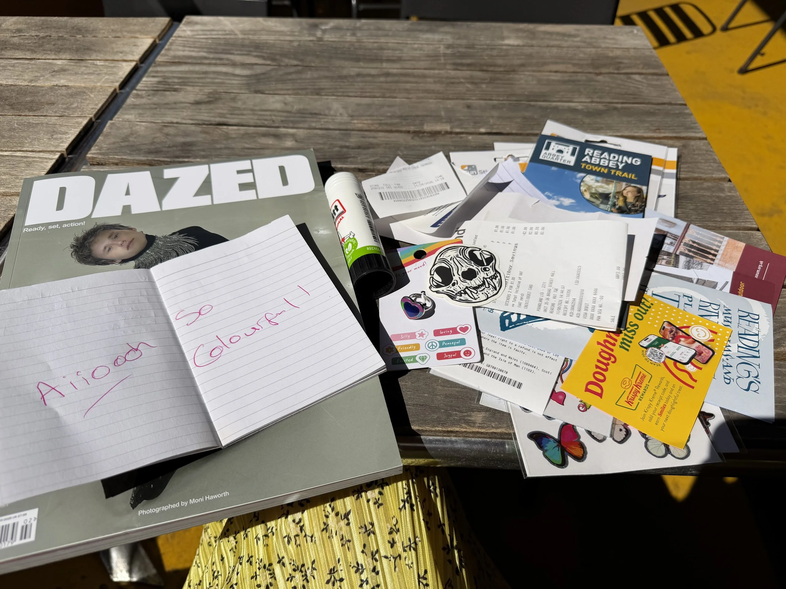 Project Support writing in diary, making notes and planning