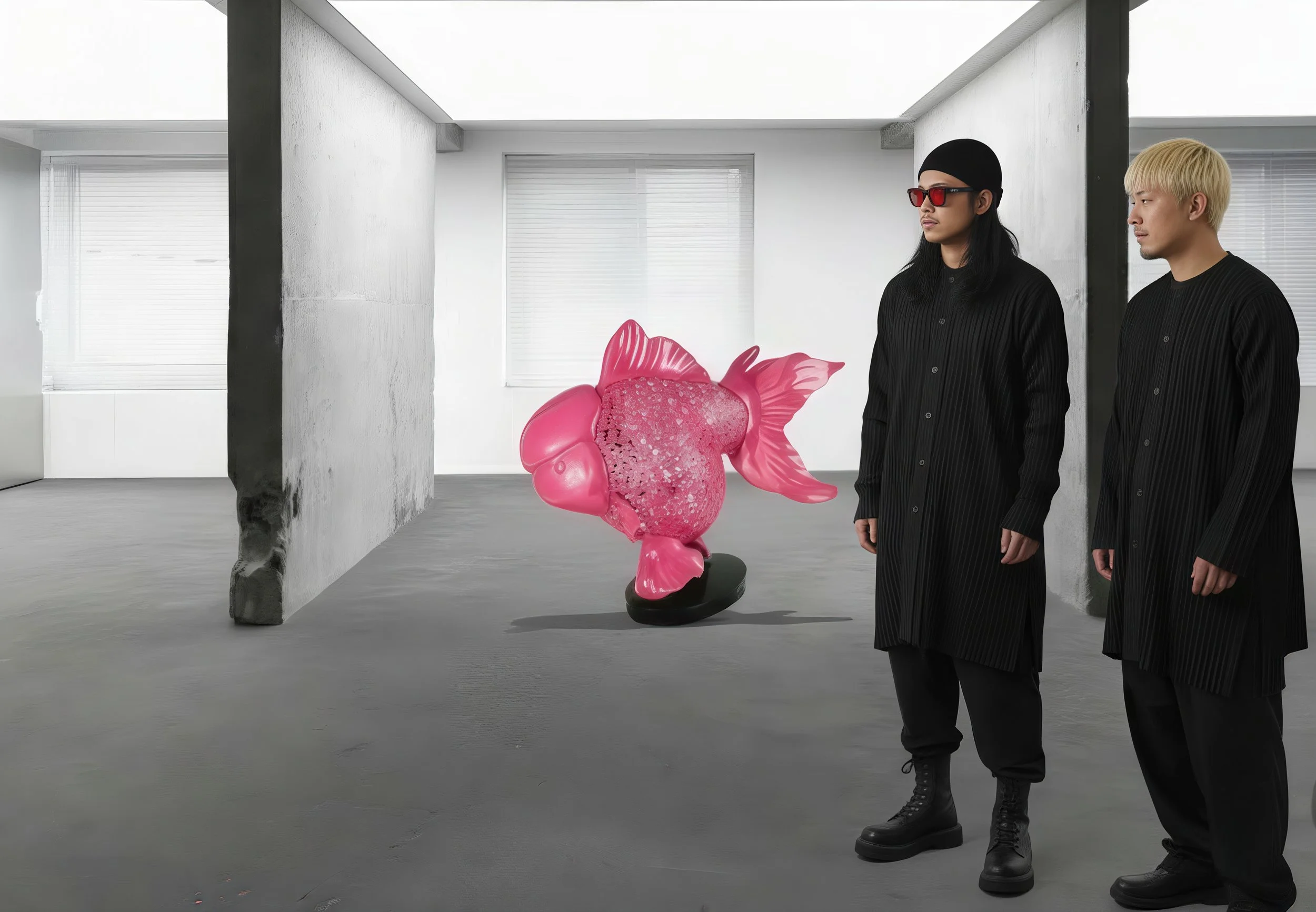 Majestic Nishikigoi in Metal Splendor: Aqueous Grandeur Pink 