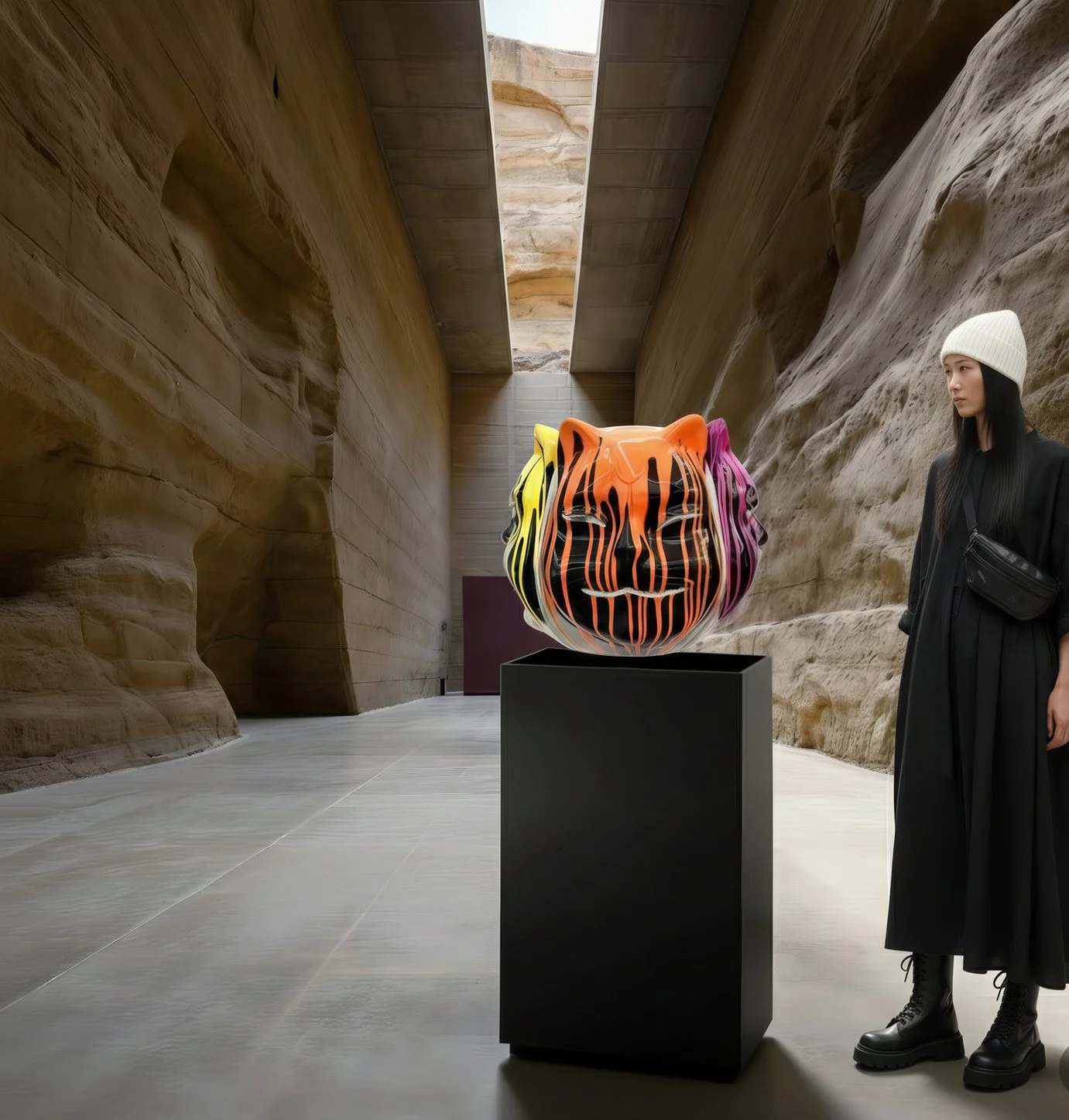 Onmyodo: Black Codex of Samuraicat — Drips of Yellow, Orange, Rose & Violet Harmony