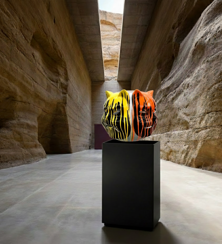 Onmyodo: Black Codex of Samuraicat — Drips of Yellow, Orange, Rose & Violet Harmony