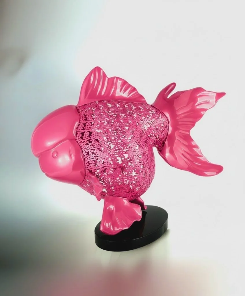 Majestic Nishikigoi in Metal Splendor: Aqueous Grandeur Pink 