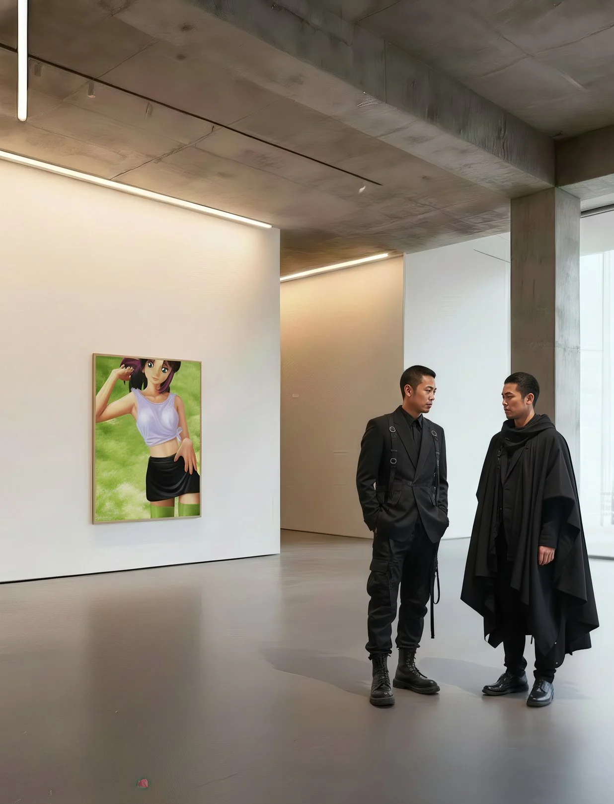 Asuka1: Ethereal Allure on a Whispering Green Canvas