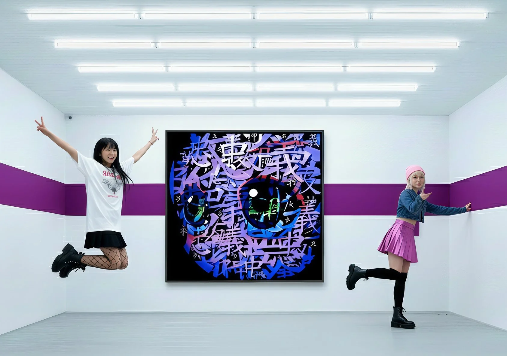 Kawaii Kanji Whispers Purple