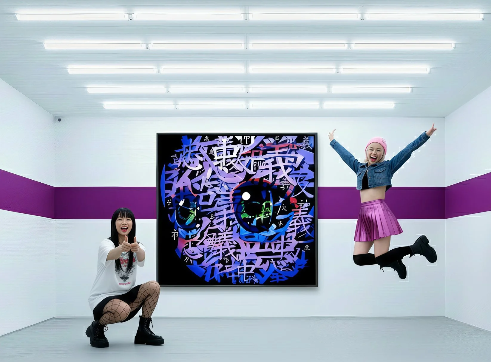 Kawaii Kanji Whispers Purple