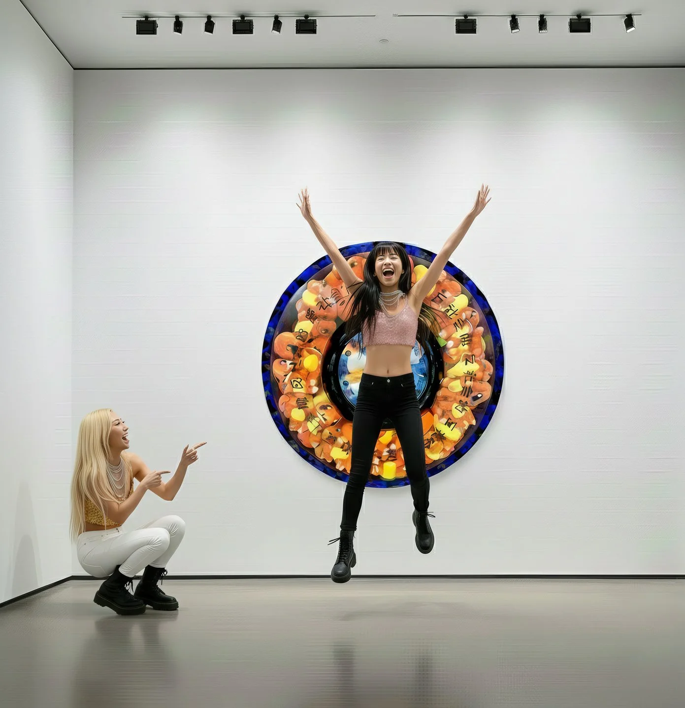 Azur Aqua and Orange Flame in Harmony : Valentine Whispers