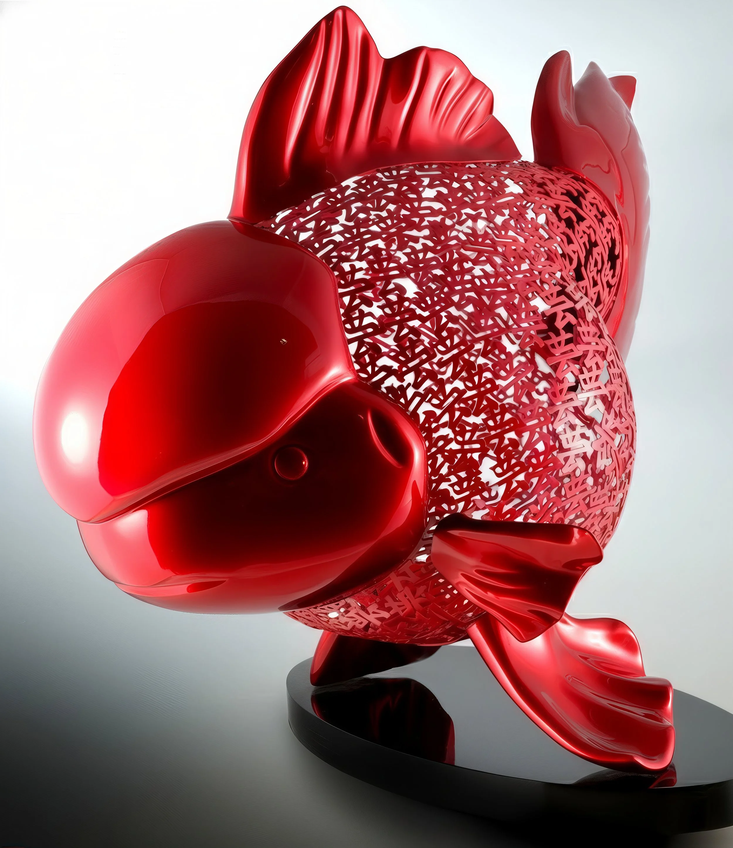 Majestic Nishikigoi in Metal Splendor : Aqueous Grandeur Scarlet 