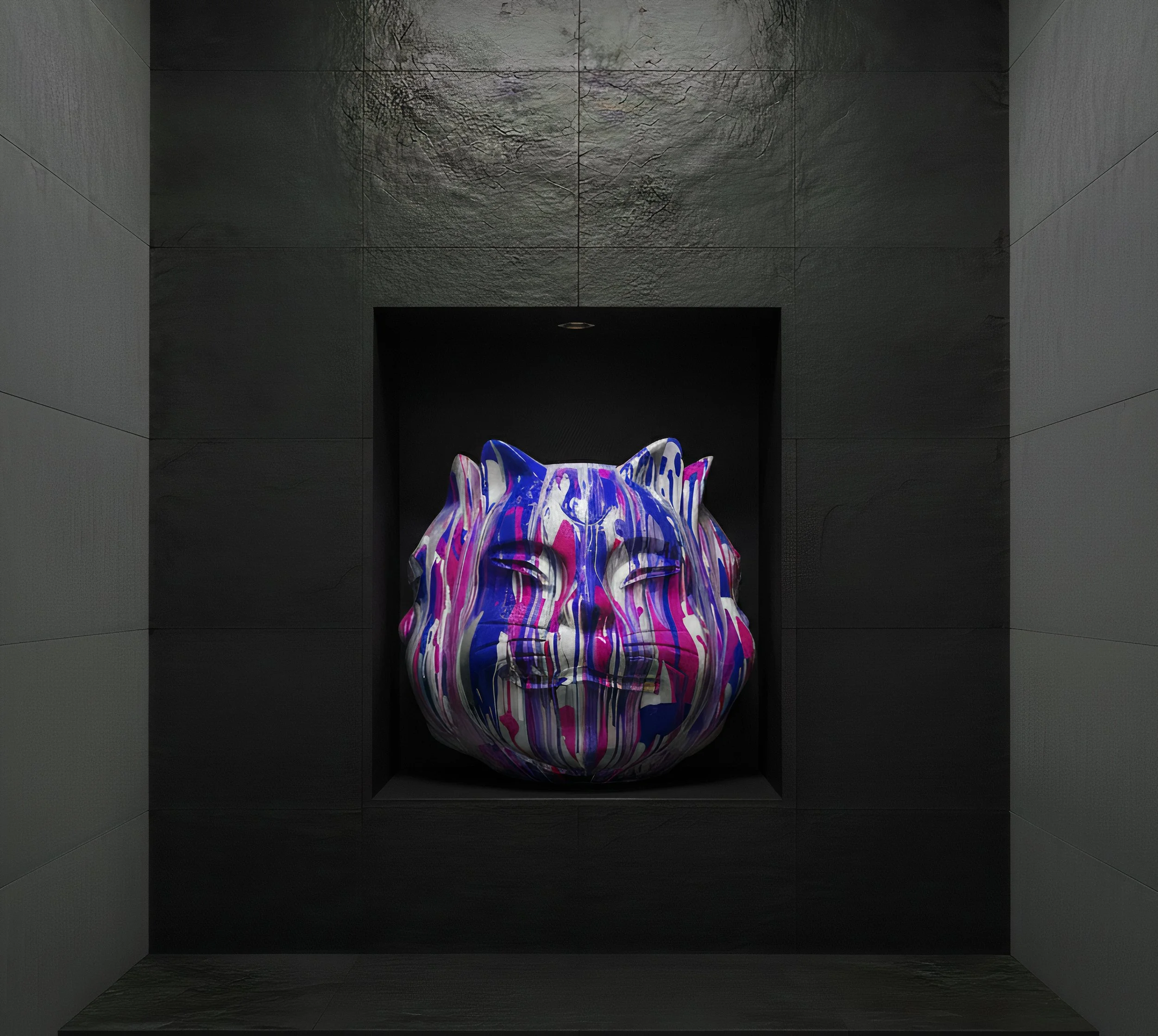 Onmyodo : Samuraicat Submerged in Veils of White, Crimson, Violet, Silver and Black within the Codex of Dualities