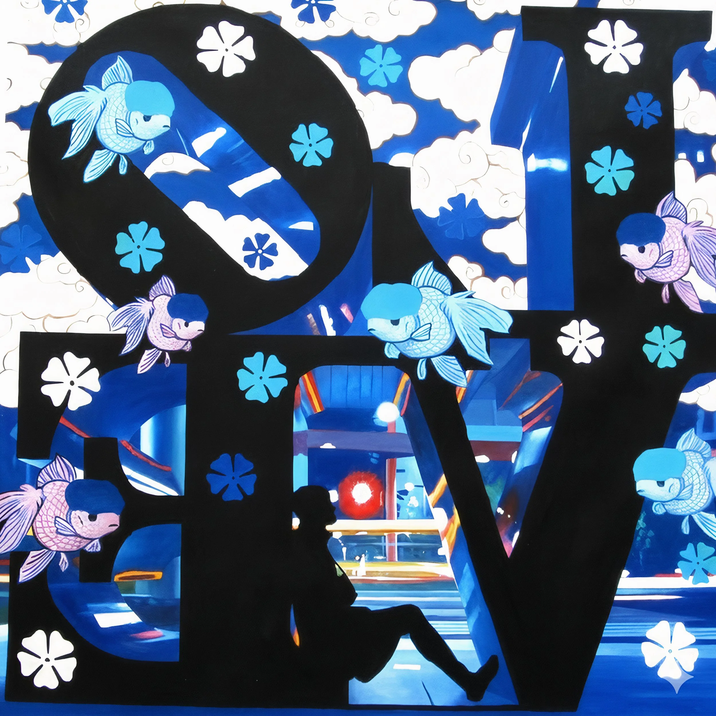 LOVE in Shades of Black and Blue : Nocturnal Embrace