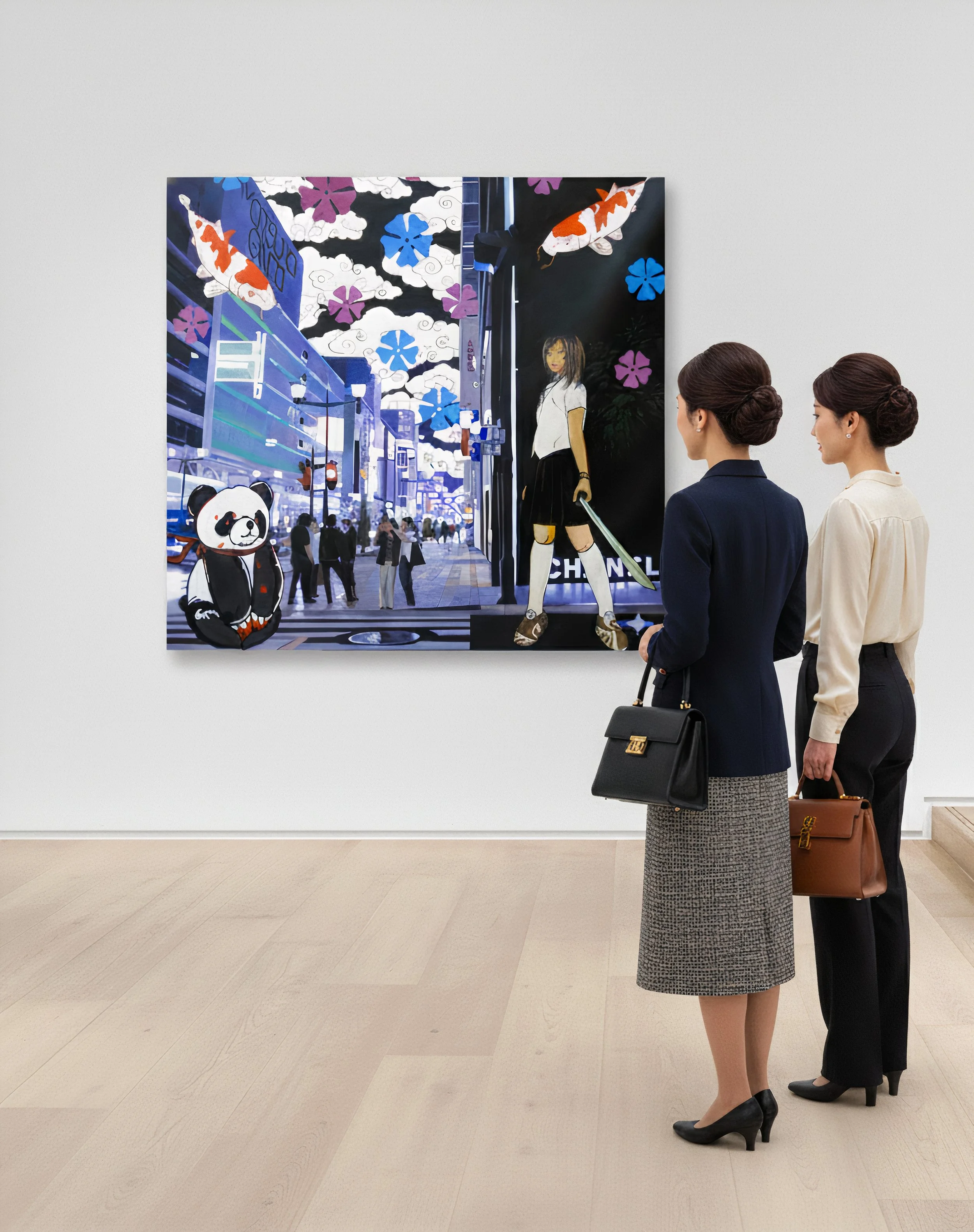 Chanel Elegance: Midnight Soirée in Tokyo's Blossoms and Shadows