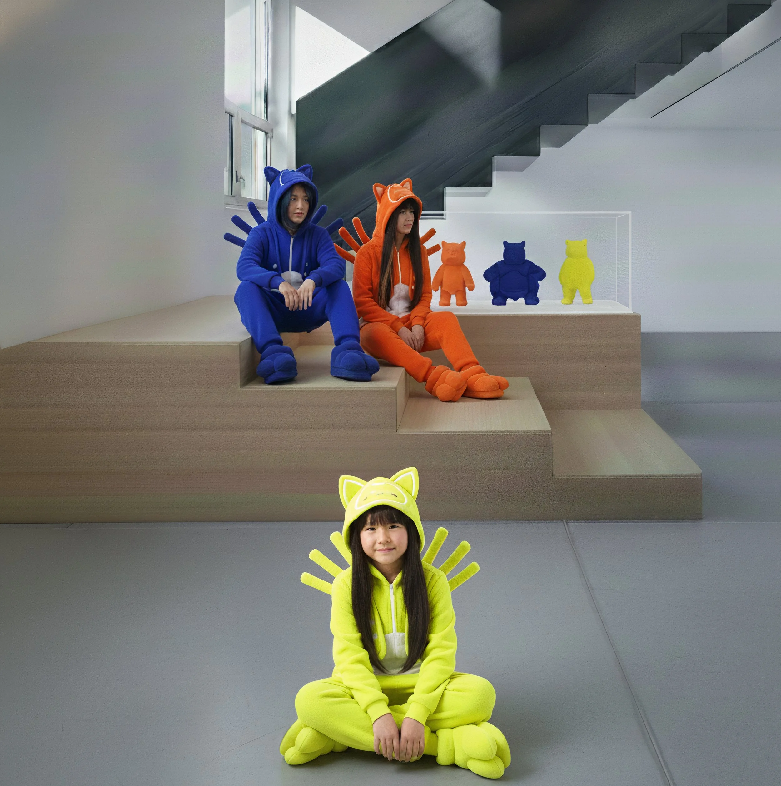 Trilogy Robotcat Orange, Sumocat Blu, Urbancat Yellow : Feline Metropolis