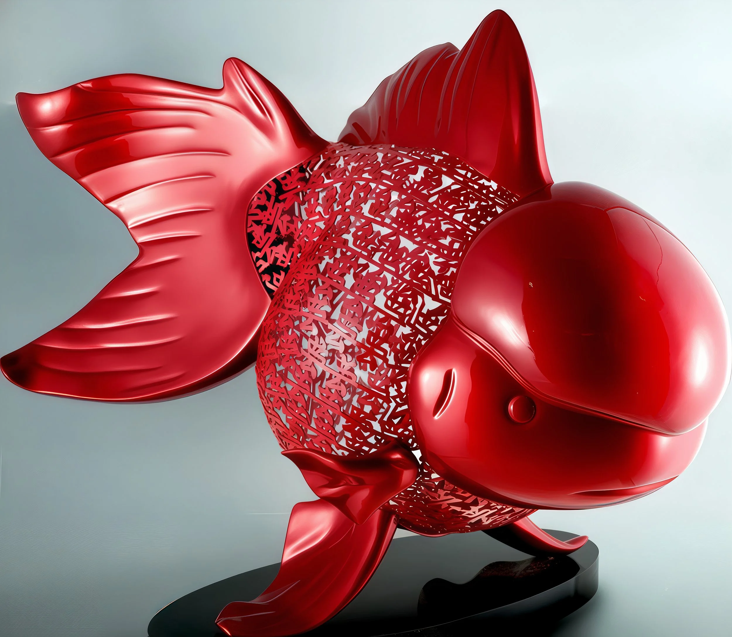 Majestic Nishikigoi in Metal Splendor : Aqueous Grandeur Scarlet 