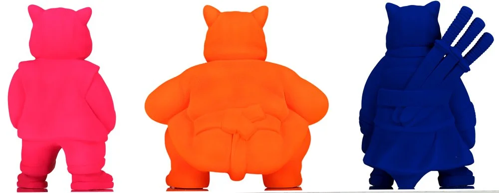 Trilogy Samuraicat Blu, Sumocat Orange, Urbancat Pink : Feline Odyssey