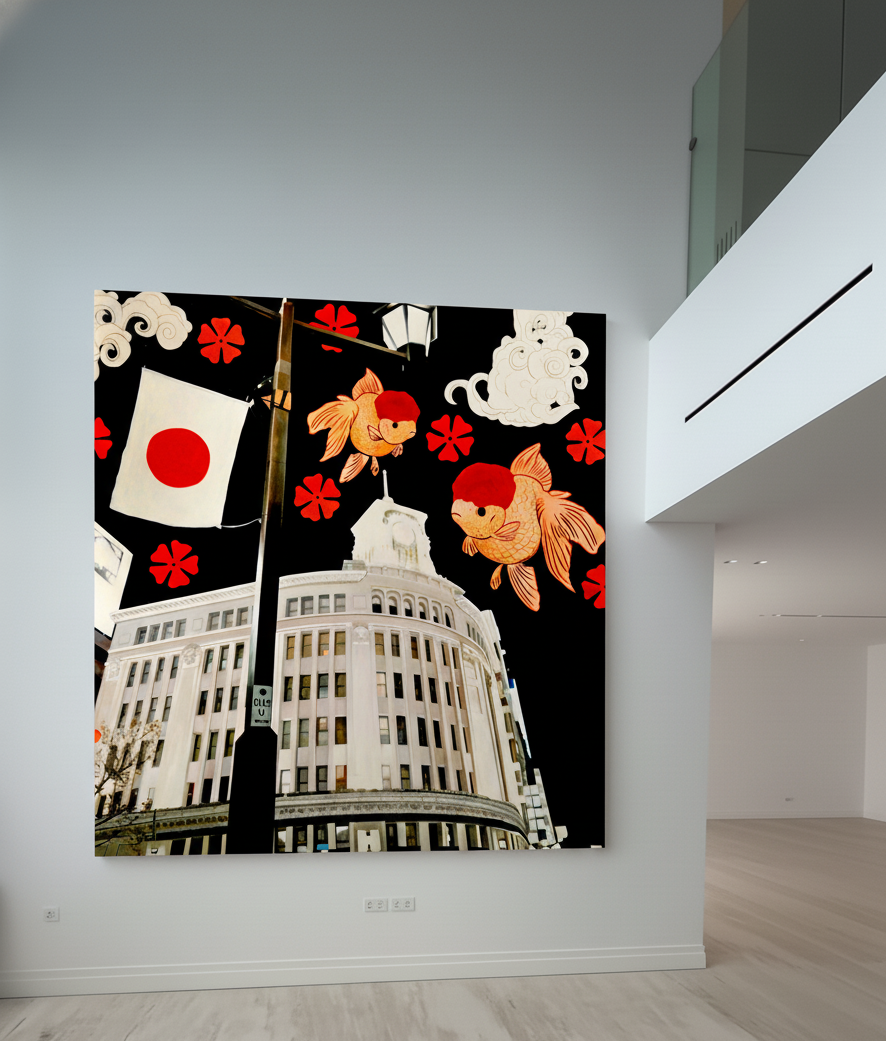 Alabaster Elegance and Crimson Echo: Kohaku's Dance in Tokyo's Night,