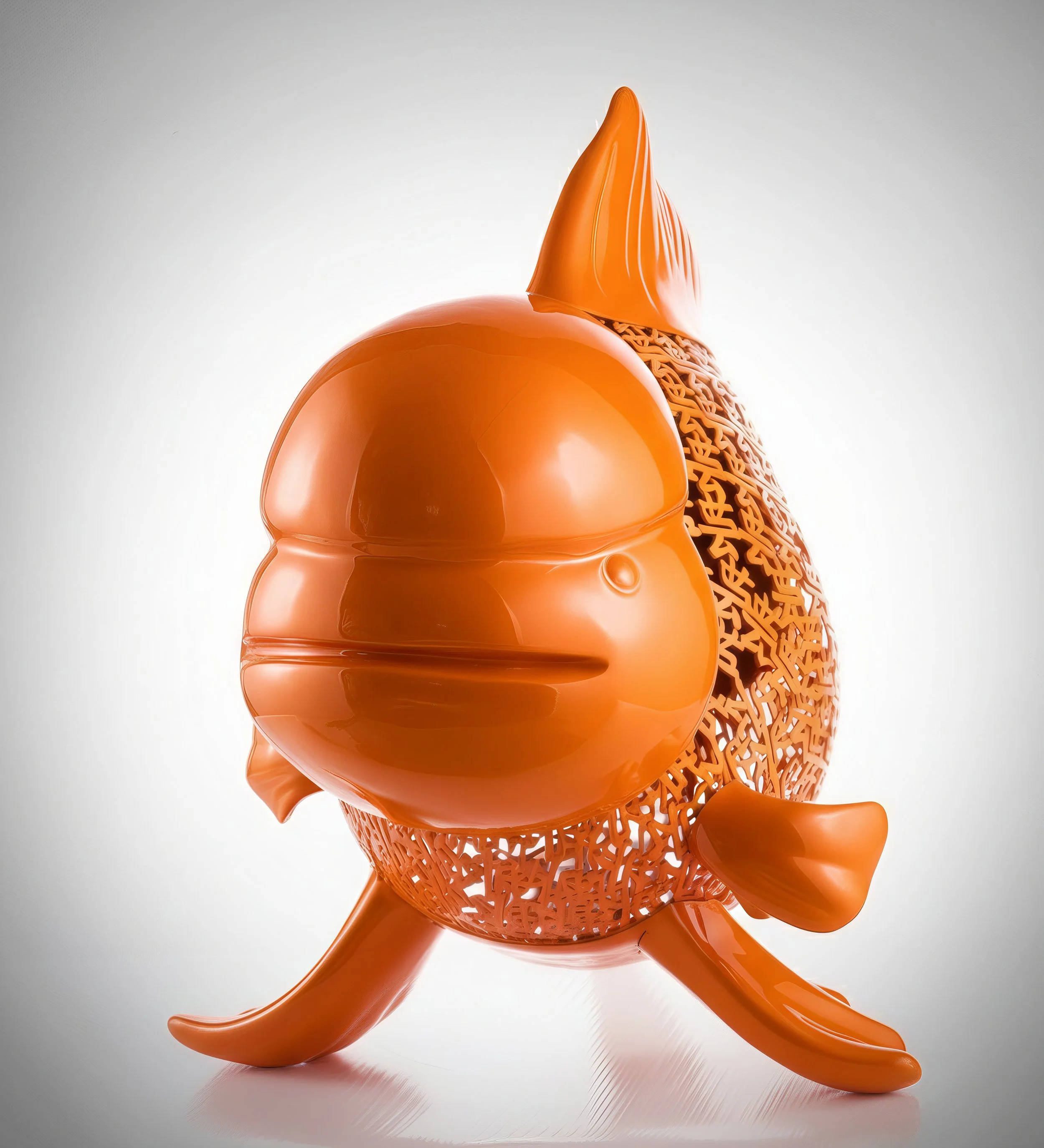 Petite Nishikigoi Elegance in Metal Orange: Mizu no Kasai Whispers