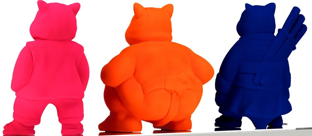 Trilogy Samuraicat Blu, Sumocat Orange, Urbancat Pink : Feline Odyssey